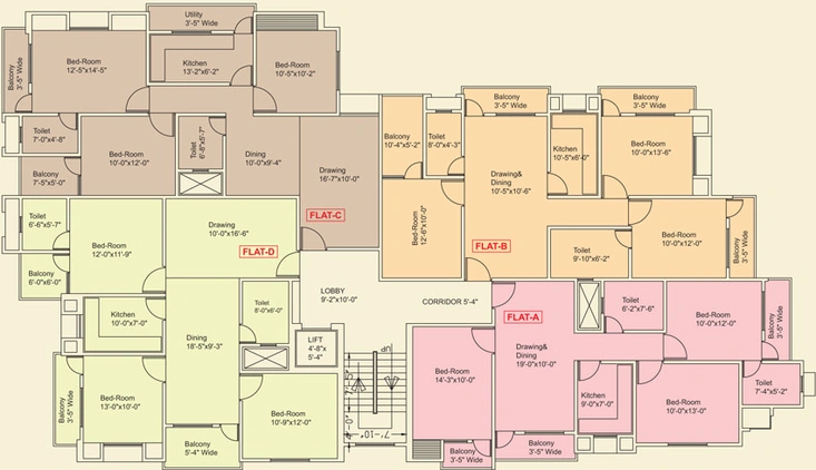 Floor Plan of Kinetic Aziz City in Bariatu, Ranchi - Image 5801