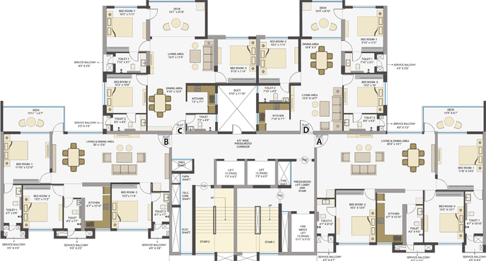 Floor Plan of Srijan The Royal Ganges in Maheshtala, Kolkata - Image 48455