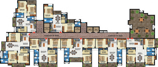 Floor Plan of Lucky Dream Towers in Pundag, Ranchi - Image 7209