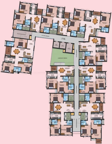 Floor Plan of Navins Hanging Gardens in Valasaravakkam, Chennai - Image 47788