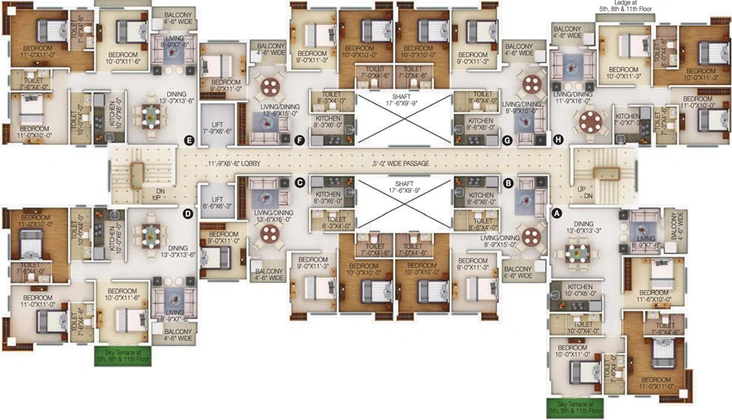 Floor Plan of Merlin Maximus in Sodepur, Kolkata - Image 4312