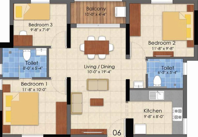 3 BHK Flat in Lancor Infinys in Keelkattalai, Chennai - Image 494332