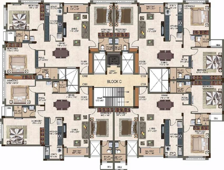 Floor Plan of Bhaggyam Athulya in Sholinganallur, Chennai - Image 4848