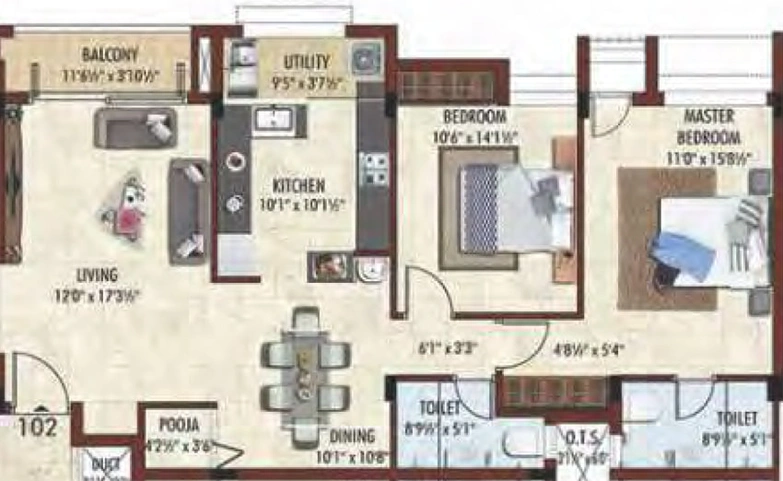 2 BHK Flat in Bhaggyam Pragathi in Karapakkam, Chennai - Image 494304
