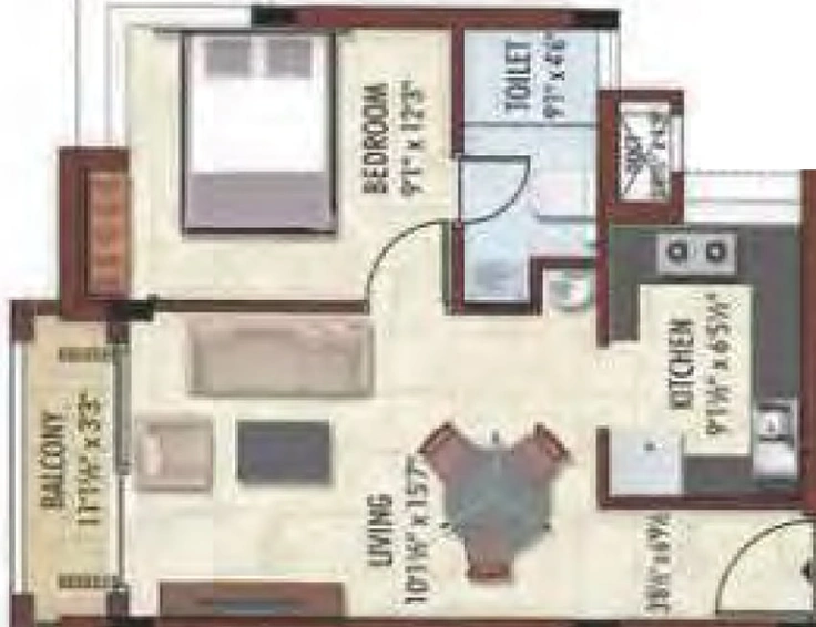 1 BHK Flat in Bhaggyam Pragathi in Karapakkam, Chennai - Image 494302