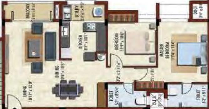 2 BHK Flat in Bhaggyam Pragathi in Karapakkam, Chennai - Image 494303