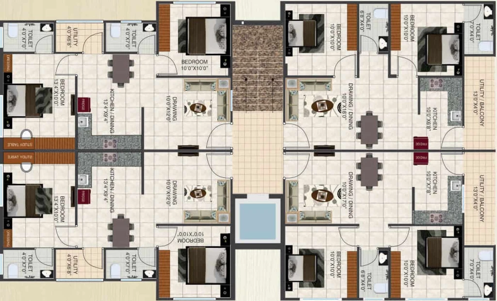 Floor Plan of Edge Gagan Palace in Awadhpuri, Bhopal - Image 46579