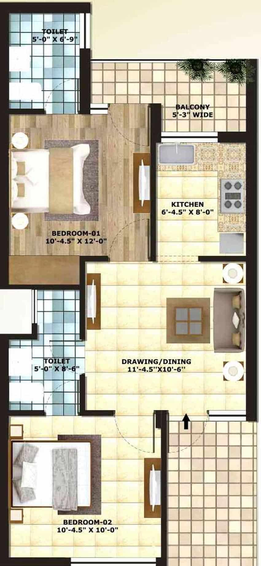 2 BHK Flat in Vision Amari Greens in Kharar, Chandigarh - Image 368323