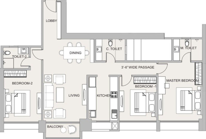 3 BHK Flat in Sheth 72 West in Andheri West, Mumbai - Image 435206