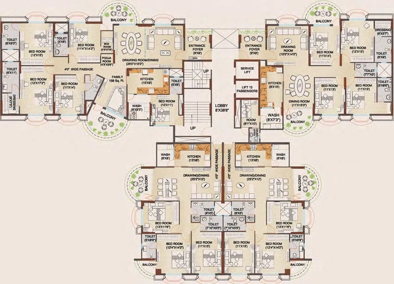 Floor Plan of Paras Emperor Phase 1 in Bawadiya Kalan, Bhopal - Image 46620