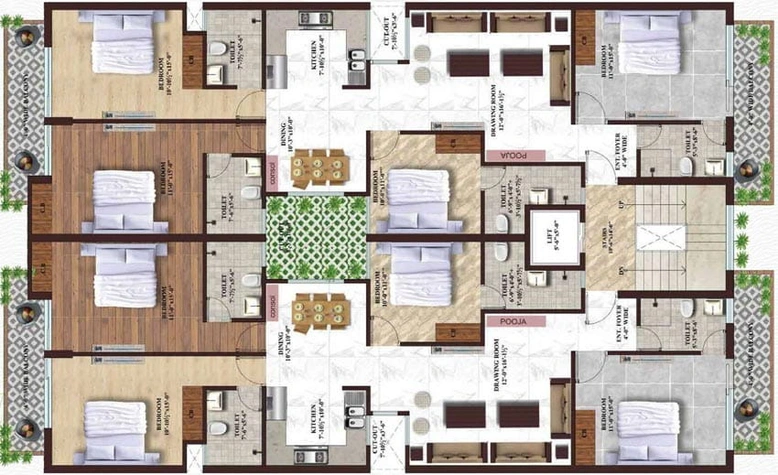 Floor Plan of GHB Splande in Zirakpur, Chandigarh - Image 5637