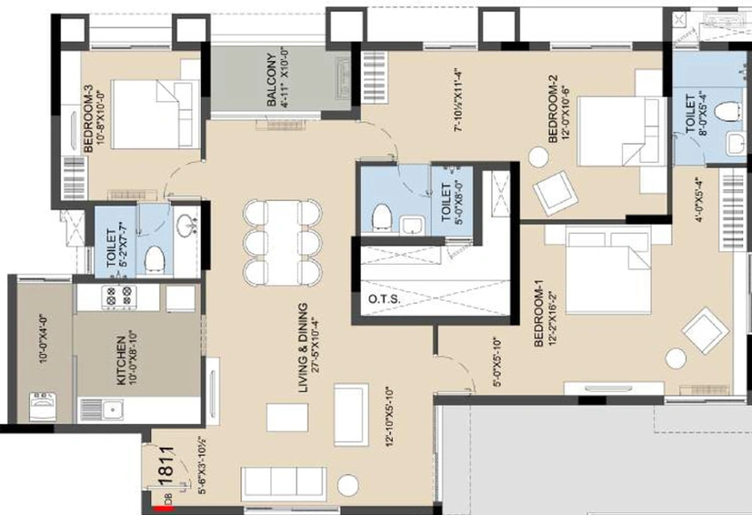 3 BHK Flat in Radiance Icon in Koyambedu, Chennai - Image 356364