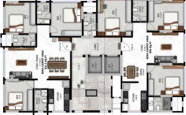Floor Plan of H.Rishabraj 52 Park Avenue in Khar West, Mumbai - Image 90548