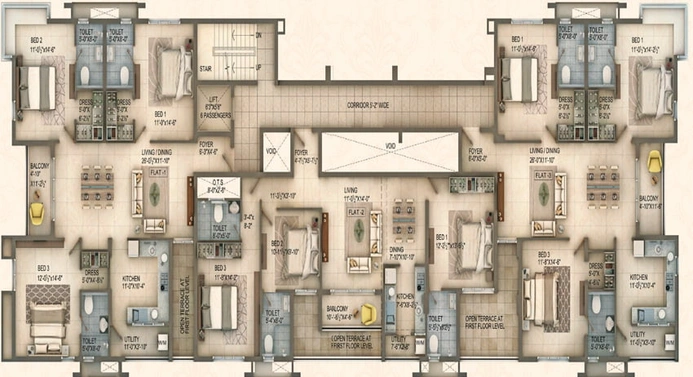 Floor Plan of Radiance Elite in Alwarpet, Chennai - Image 48499