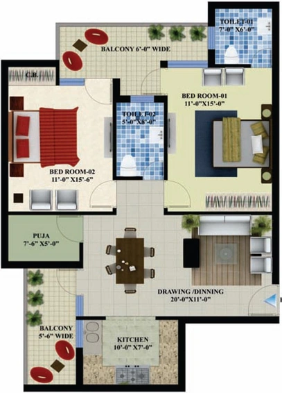 2 BHK Flat in Amayra Greens in Kharar, Chandigarh - Image 368124