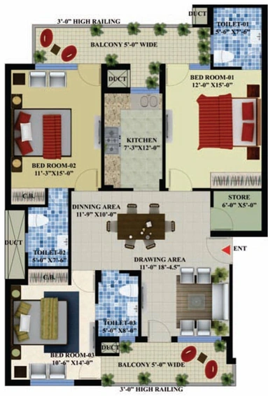 3 BHK Flat in Amayra Greens in Kharar, Chandigarh - Image 368125