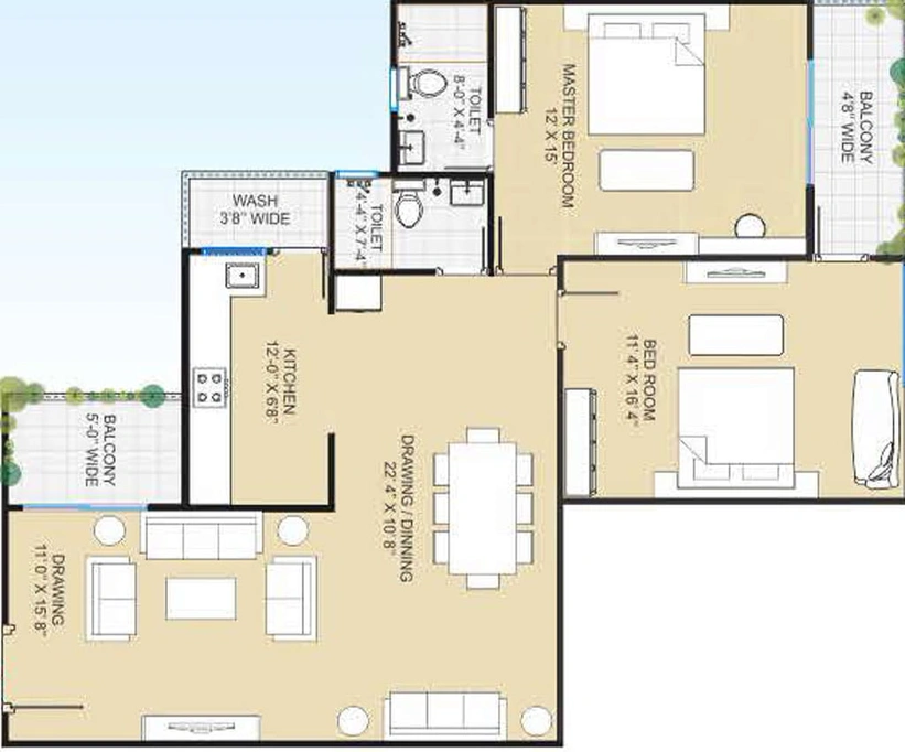 2 BHK Flat in Agrawal Sagar Pearl Phase 2 in Hoshangabad Road, Bhopal - Image 399828