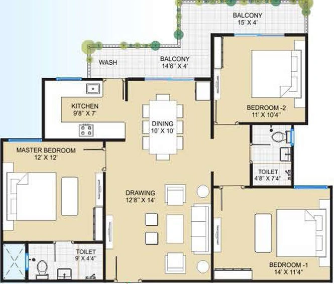 3 BHK Flat in Agrawal Sagar Pearl Phase 2 in Hoshangabad Road, Bhopal - Image 399829