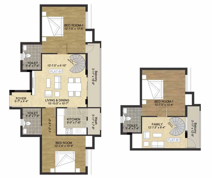 3 BHK Duplex in Radiance Aikya in Anna Nagar, Chennai - Image 495352