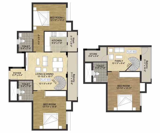 3 BHK Duplex in Radiance Aikya in Anna Nagar, Chennai - Image 495353