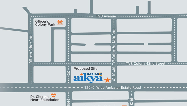 Location of Radiance Aikya in Anna Nagar, Chennai - Image 48491