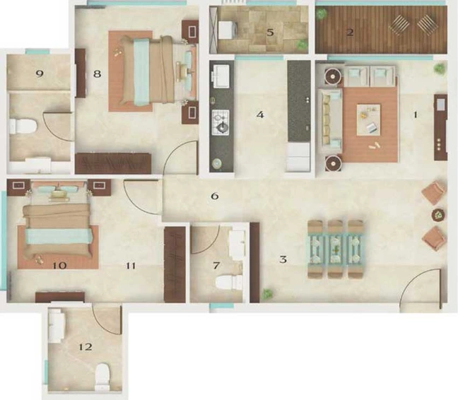 2 BHK Flat in Dynamix Astrum in Malad East, Mumbai - Image 36492