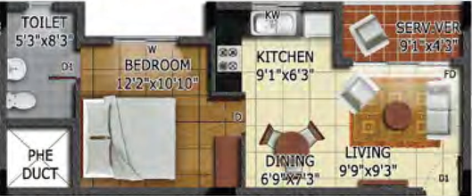 1 BHK Flat in Radiance Mandarin in Thoraipakkam, Chennai - Image 356888