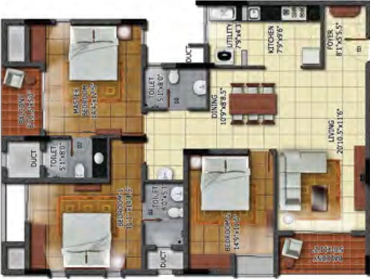 3 BHK Flat in Radiance Mandarin in Thoraipakkam, Chennai - Image 356891