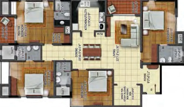 4 BHK Flat in Radiance Mandarin in Thoraipakkam, Chennai - Image 356893