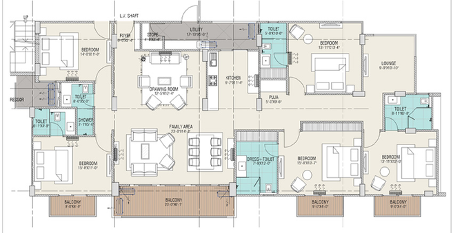 5 BHK Flat in Virasha Nisarga in Bawadiya Kalan, Bhopal - Image 491783