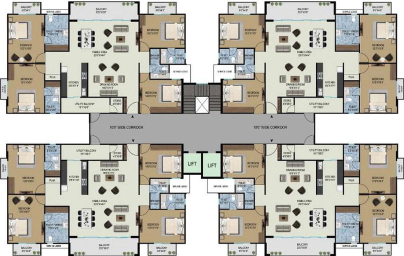 Floor Plan of Virasha Nisarga in Bawadiya Kalan, Bhopal - Image 46716