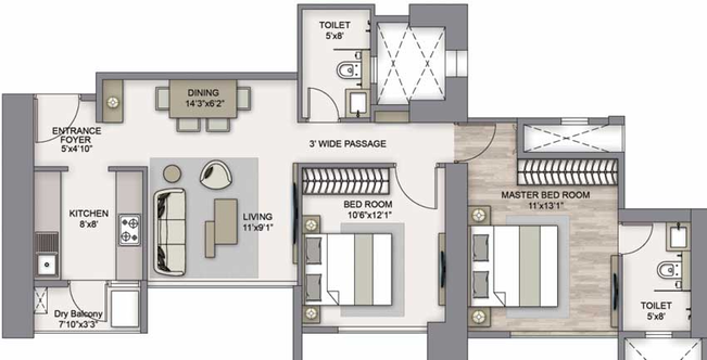 2 BHK Flat in Piramal Mahalaxmi in Mahalaxmi, Mumbai - Image 435515