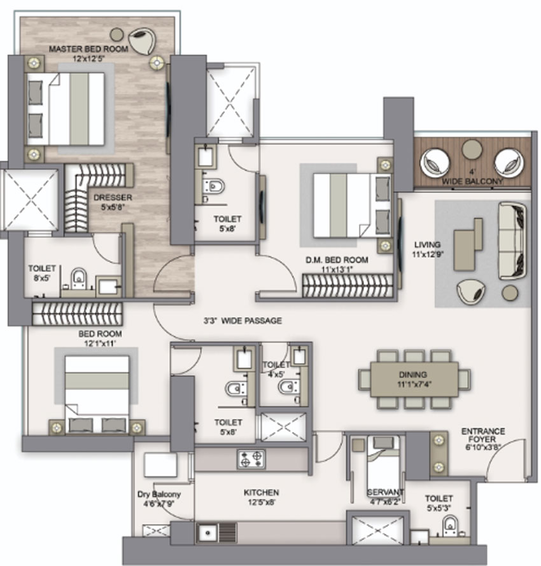 3 BHK Flat in Piramal Mahalaxmi in Mahalaxmi, Mumbai - Image 435516