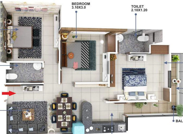 3 BHK Flat in Madhuban Heights in Kolar Road, Bhopal - Image 659559
