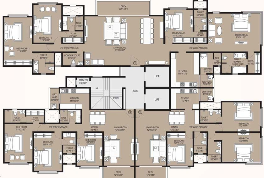 Floor Plan of Kabra Primera in Juhu, Mumbai - Image 17818