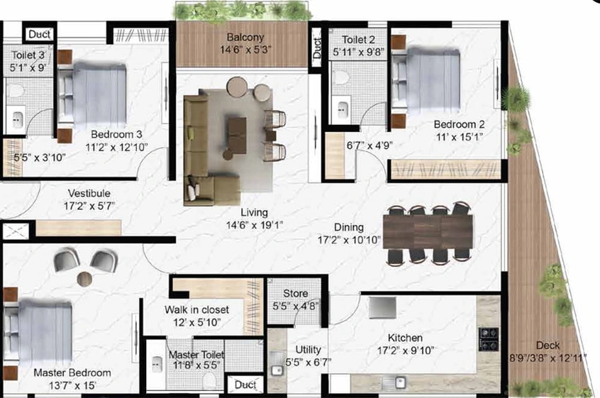 3 BHK Flat in AR Amara Adhya in Gopalapuram, Chennai - Image 362366
