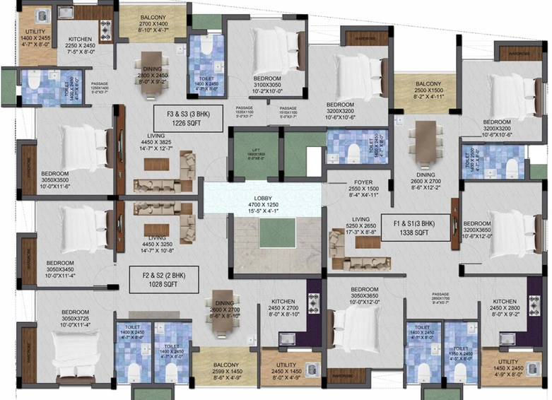 Floor Plan of Ruby Harmony in Selaiyur, Chennai - Image 48522