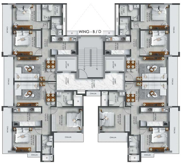 Floor Plan of Paradigm Artteza in Santacruz West, Mumbai - Image 94305
