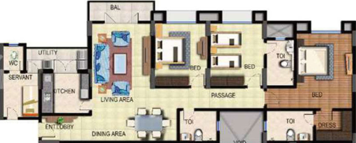3 BHK Flat in Aryavrat British Park in Hoshangabad Road, Bhopal - Image 400403