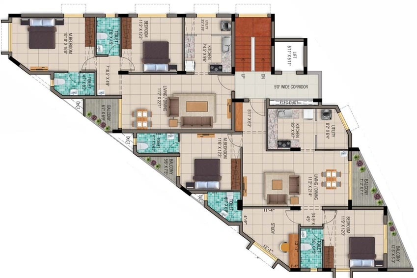 Floor Plan of Ruby Upside Avenue in Urapakkam, Chennai - Image 4918