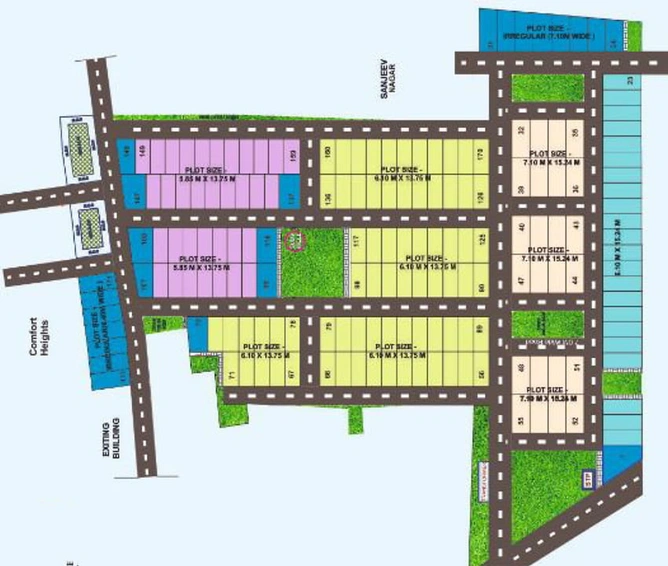 Master Plan of VK Comfort Lush Green in Airport Road, Bhopal - Image 8000