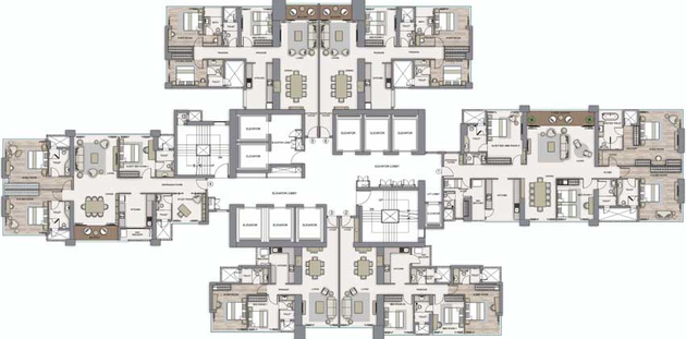 Floor Plan of Piramal Aranya in Byculla East, Mumbai - Image 17888