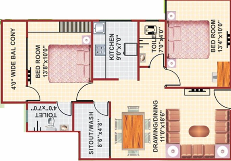 2 BHK Flat in Mahendra Greenwoods Extension in Hoshangabad Road, Bhopal - Image 658602