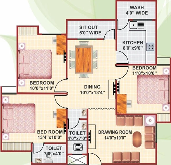 3 BHK Flat in Mahendra Greenwoods Extension in Hoshangabad Road, Bhopal - Image 658603