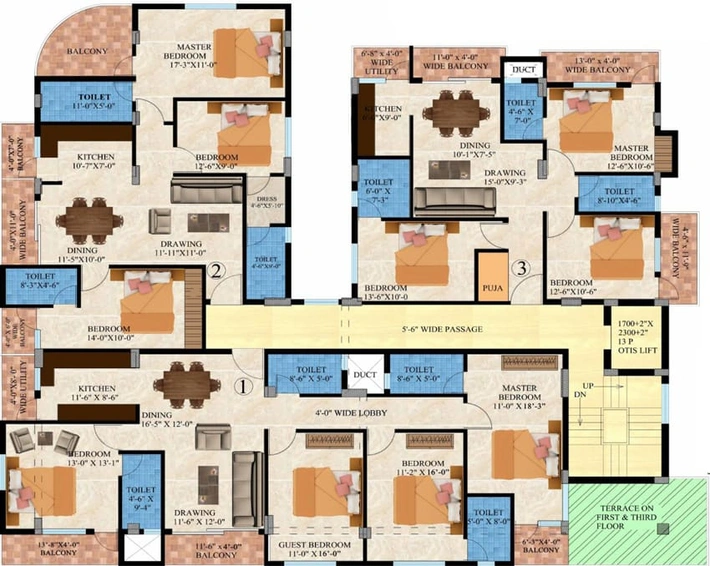 Floor Plan of Prarthana Mittal Heritage in Kumhartoli, Ranchi - Image 53578
