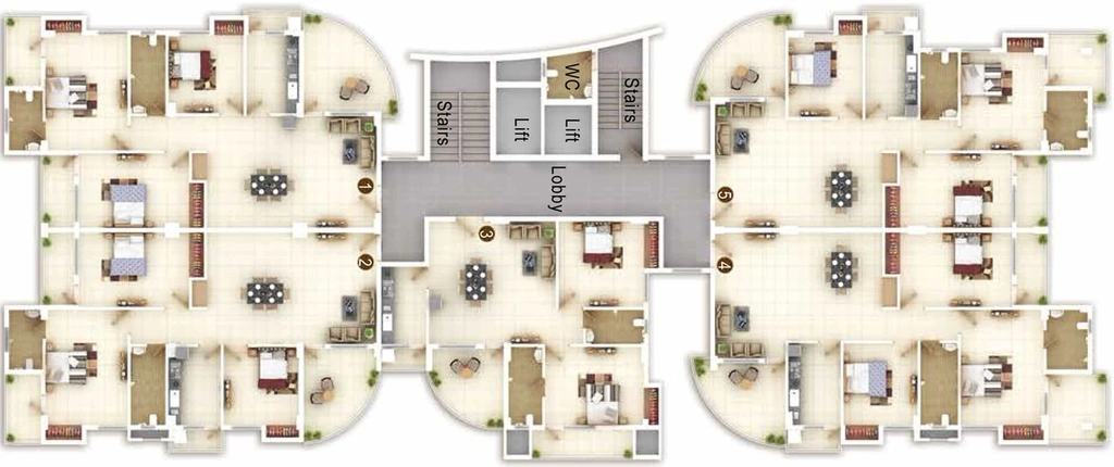 Floor Plan of Prarthana Uma Heights in Piska More, Ranchi - Image 53587