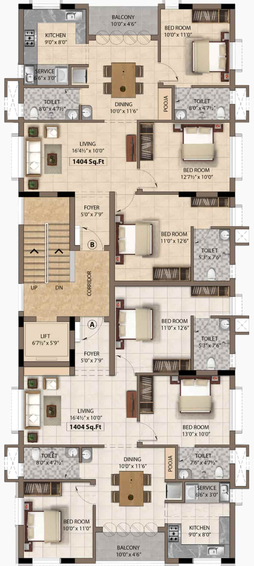 Floor Plan of Intermont One in Mylapore, Chennai - Image 48634