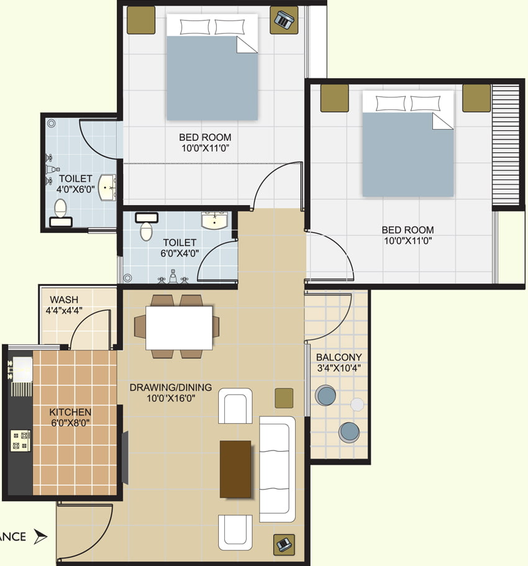 2 BHK Flat in IBD Hallmark Citii in Kolar Road, Bhopal - Image 400756