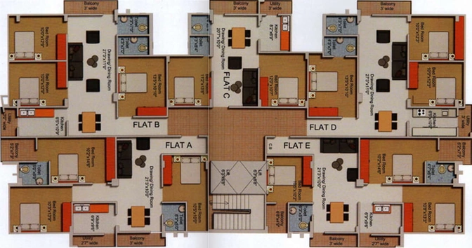 Floor Plan of Balajee Kailash Nandrani Bagia in Bariatu, Ranchi - Image 5794