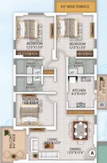 3 BHK Flat in Pushpanjali Poetree in Bariatu, Ranchi - Image 368816
